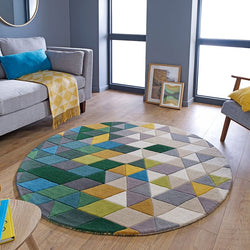 Round Modern Floor Rug - Illo Prism Multicolor