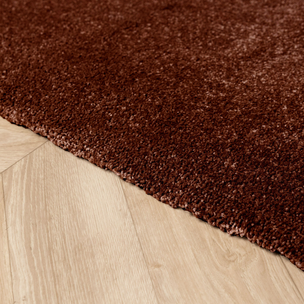 Round washable rug - Clean Dark Brown