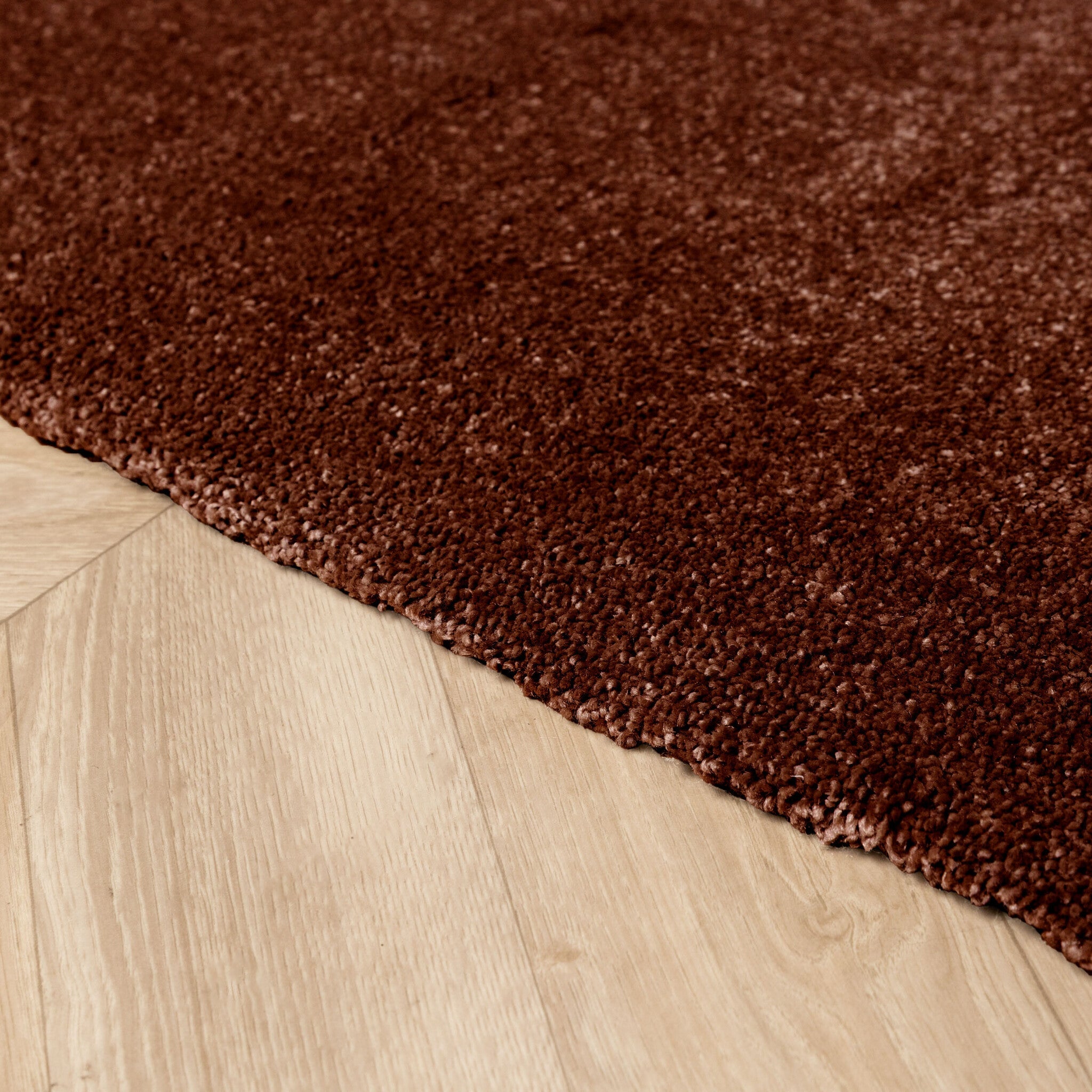 Round washable rug - Clean Dark Brown