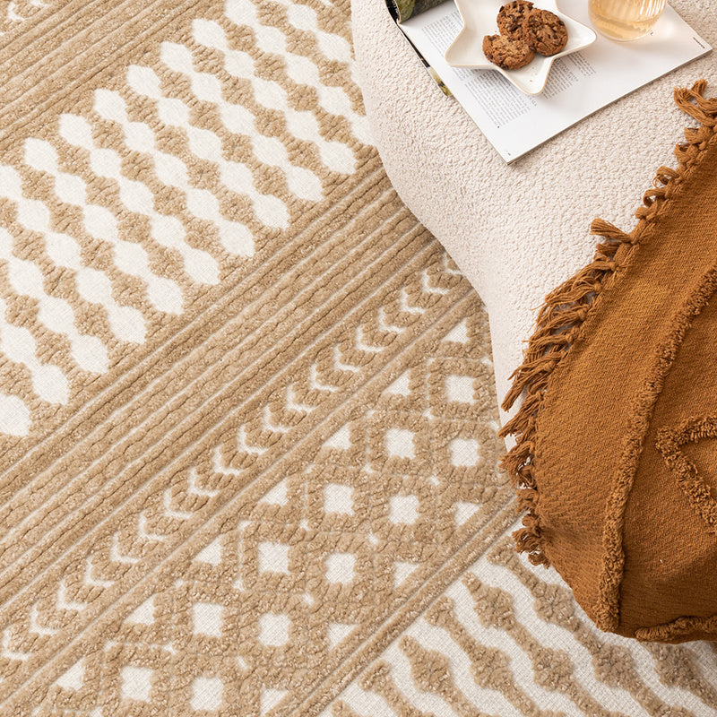 Washable Rug - Dunya Geo Beige/White