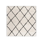 Square High Pile Rug - Grand Lines Cream/Black