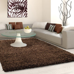 High pile floor rug - Life Brown