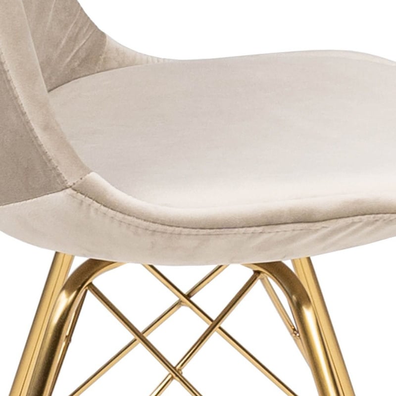 Velvet Chair Champagne - Gold Frame