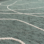 Modern Outdoor Rug - Porto Lines Dark Green
