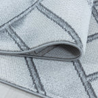 Modern Floor Rug - Marble Pattern Grey/Silver