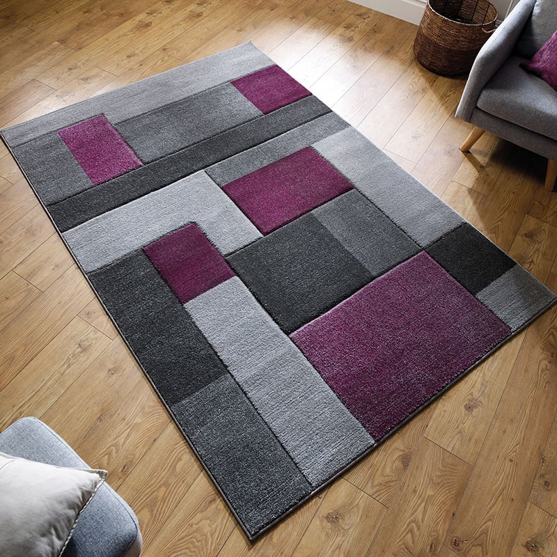 Modern floor rug - Hando Cosmos Purple/Grey