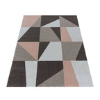 Retro floor rug - Stencil Box Pink/Brown