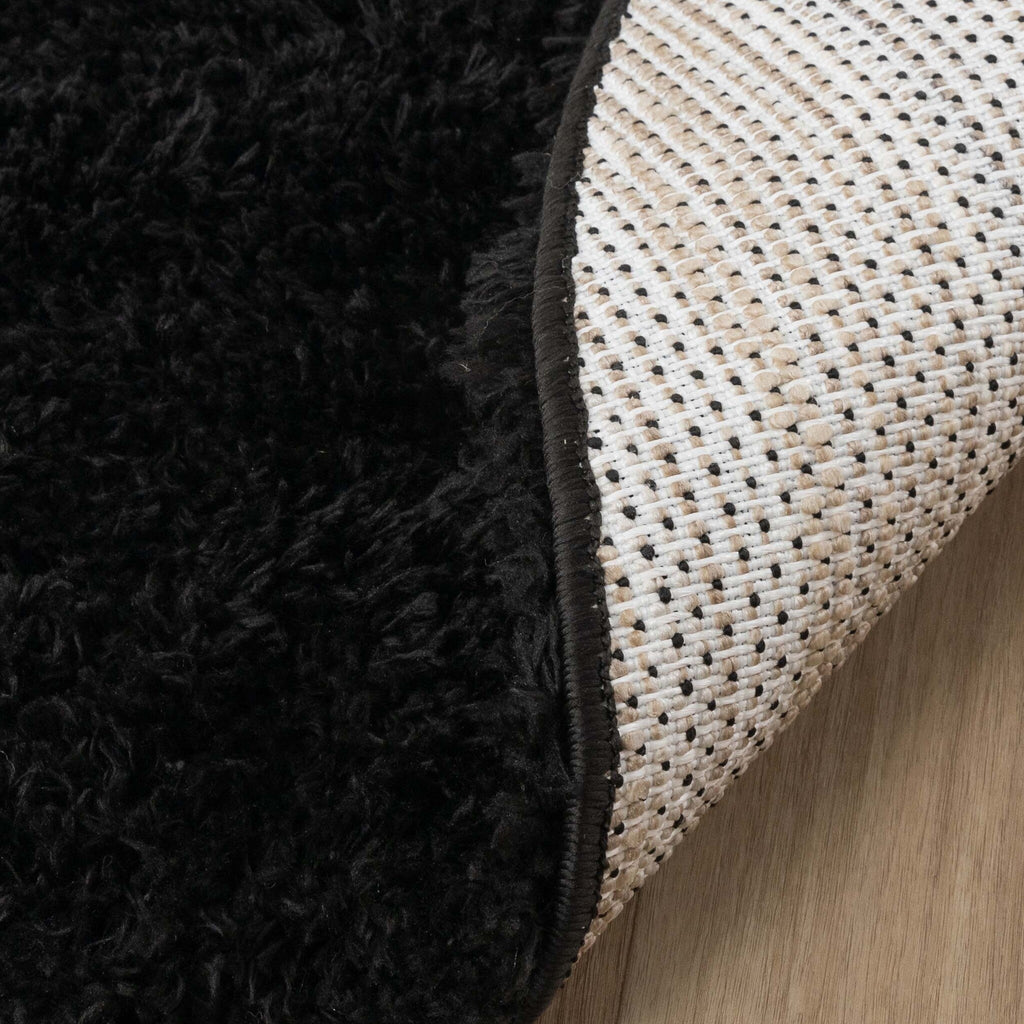 Oval Shaggy Rug - Blaze Black