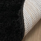 Oval Shaggy Rug - Blaze Black