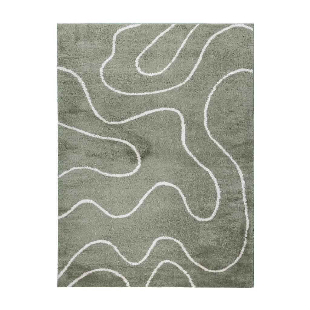 Washable Rug – Myrre Swirl Green