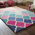Modern floor rug - Illo Rosella Rose/Blue