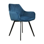 Velvet dining chair - Karl Dark Blue