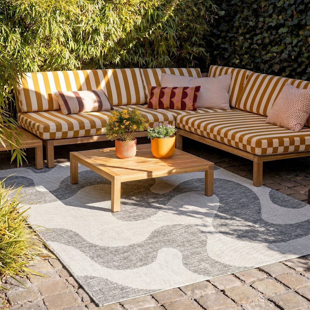 Outdoor Rug - Summer Swirl Grey