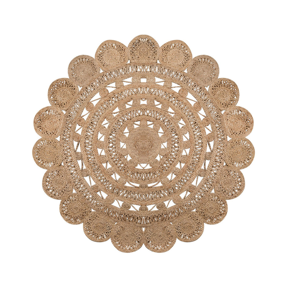 Round jute floor rug - Eduno Natural