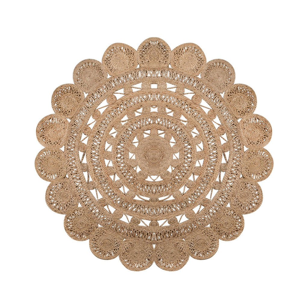 Round jute floor rug - Eduno Natural
