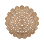 Round jute floor rug - Eduno Natural