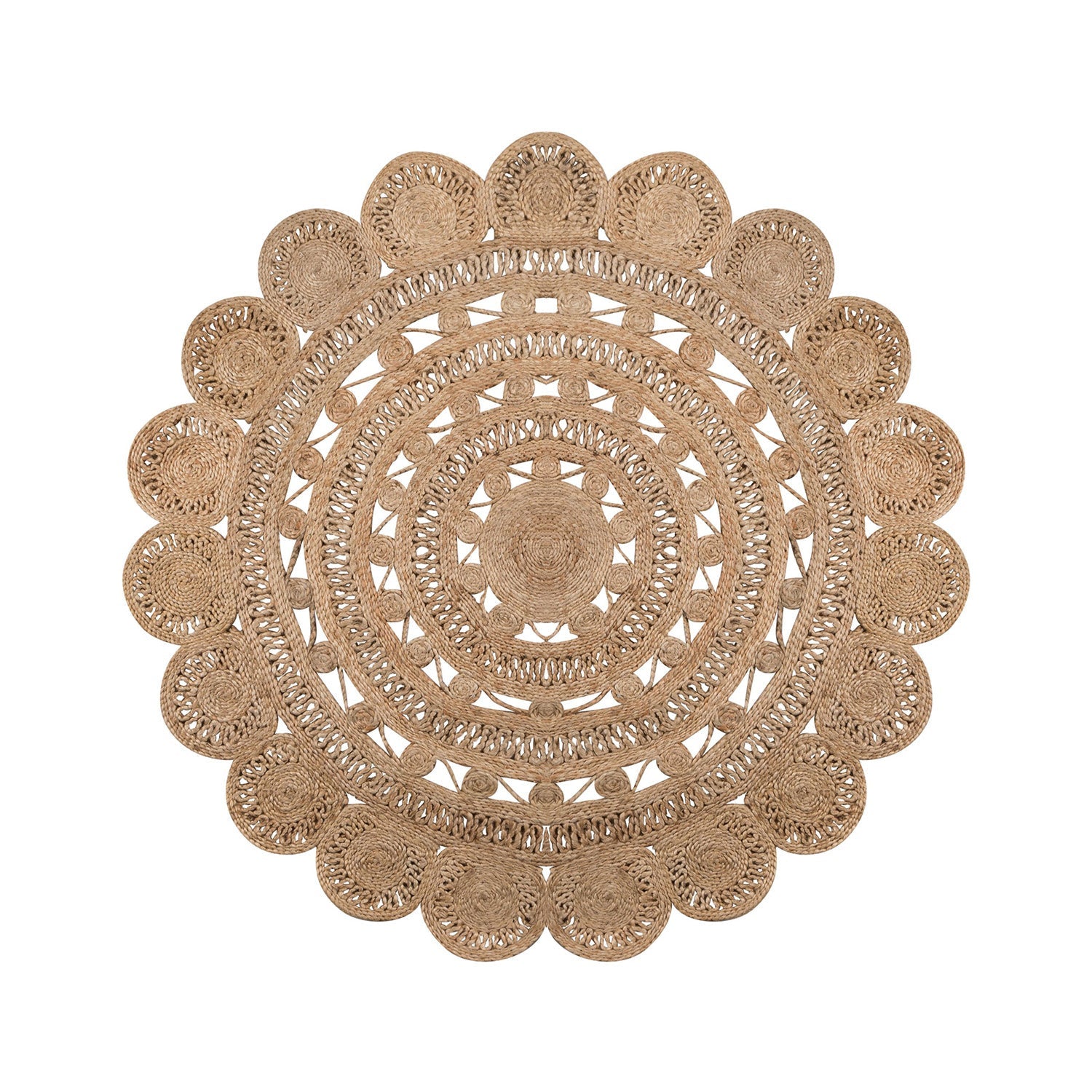 Round jute floor rug - Eduno Natural