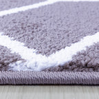 Retro floor rug - Stencil Purple/White
