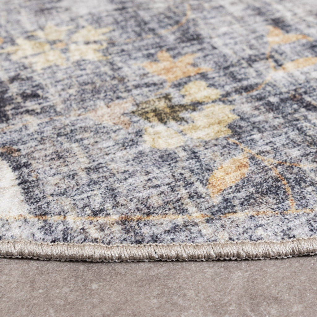 Round Vintage Outdoor Rug - Santo Mandala Blue/Grey