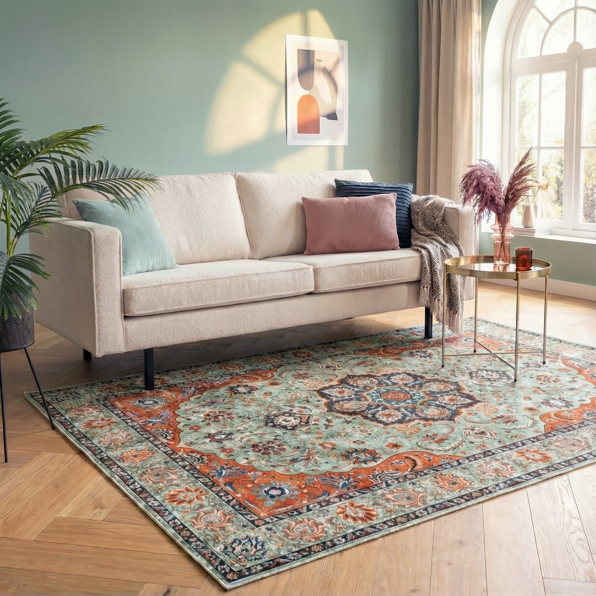 Vintage Rug - Imagine Medallion Green