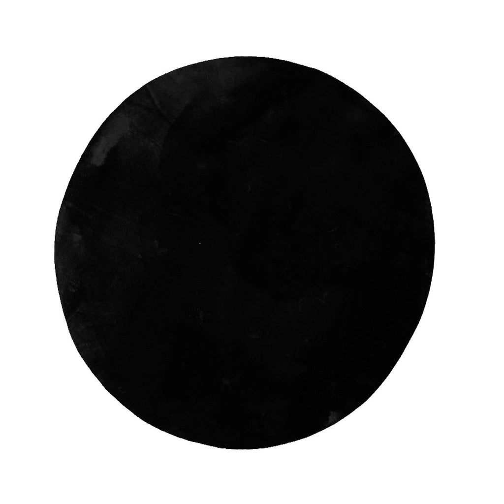 Round Low-Pile Rug - Cozy Black