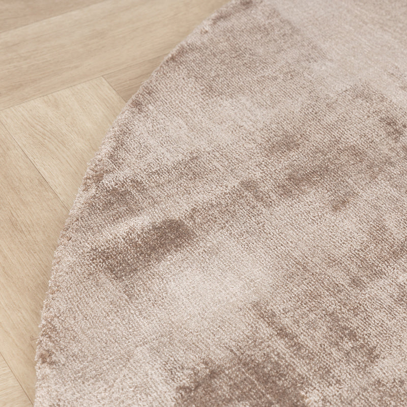 Round Viscose Rug - Pearl Taupe