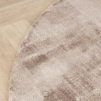 Round Viscose Rug - Pearl Taupe