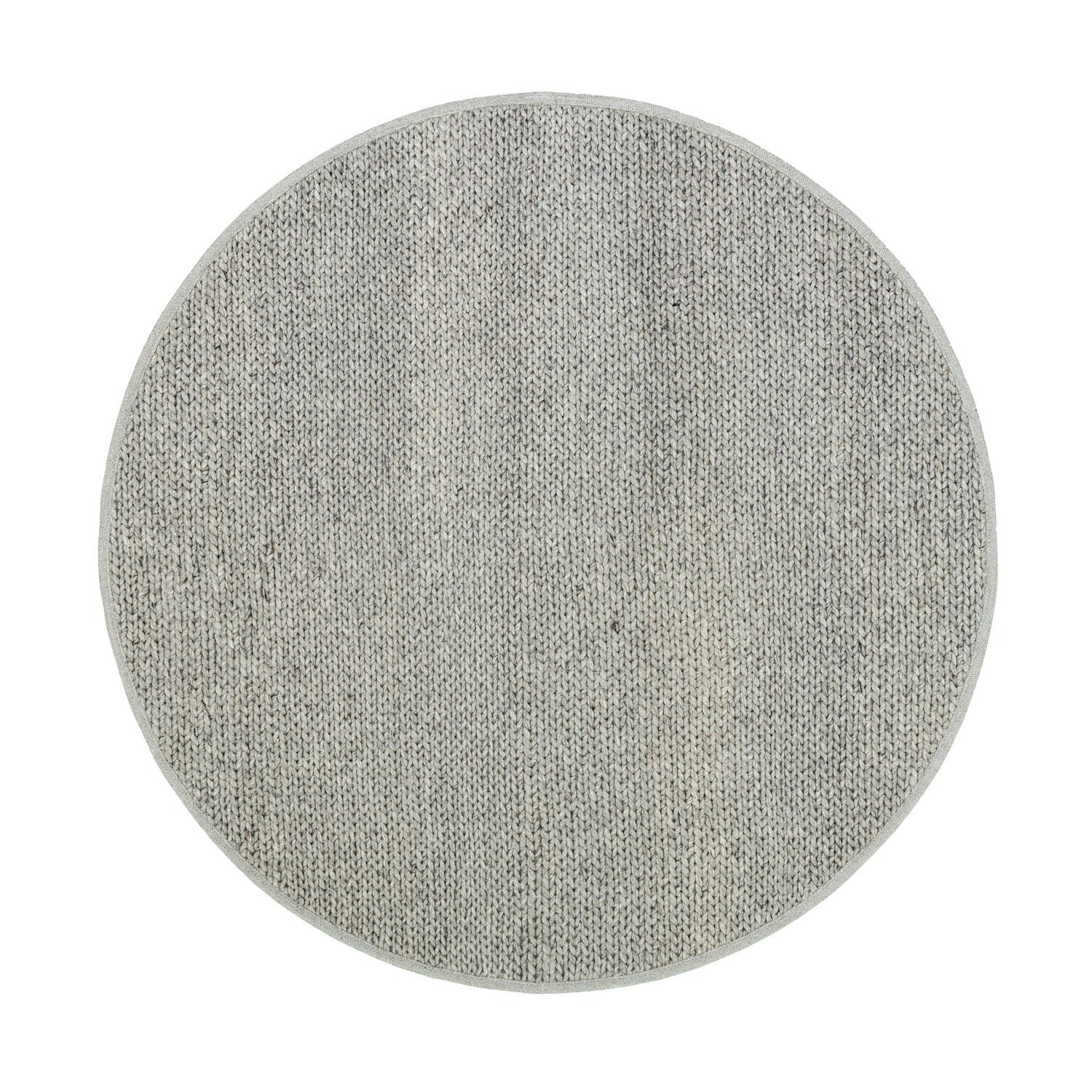 Round Wool Rug - Twist Grey