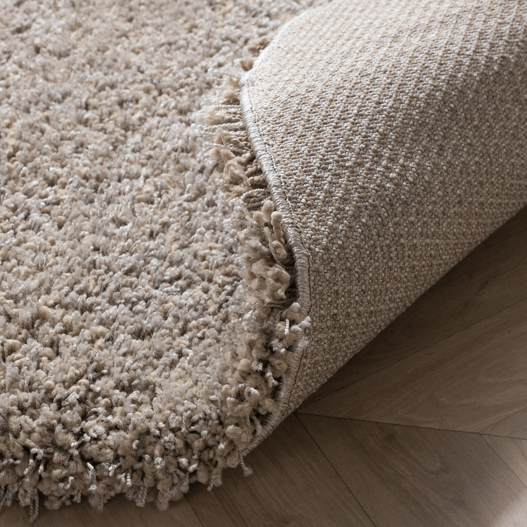 Round shaggy rug - Yves Taupe