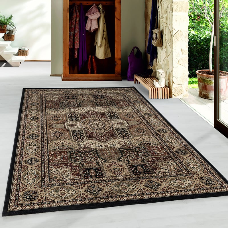 Persian Floor Rug - Kashmir Black 2603