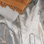 Round washable rug - Misha Lines Cream/Grey