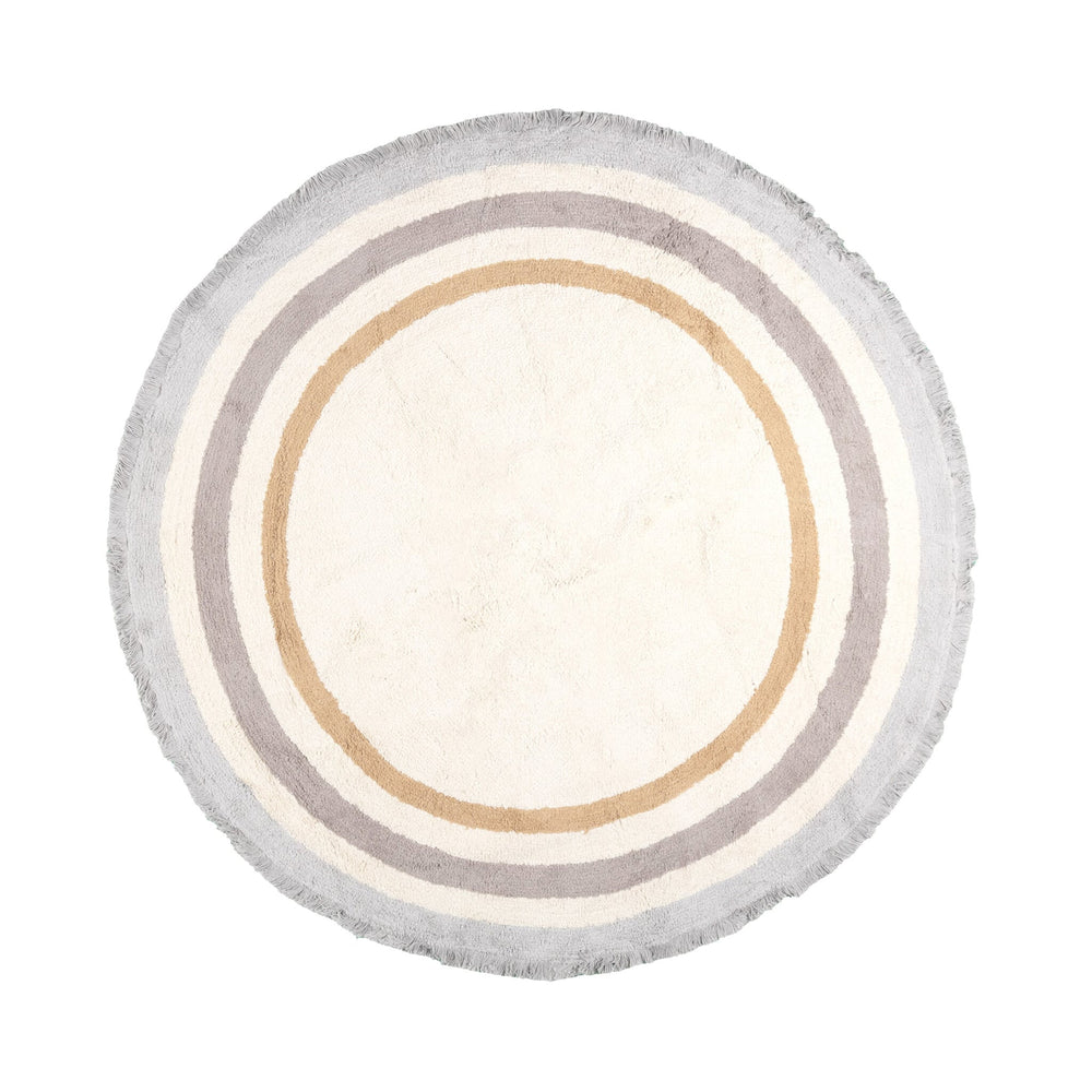 Round washable kids rug - Milo Grey
