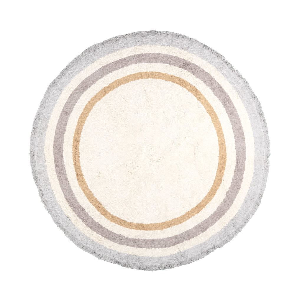 Round washable kids rug - Milo Grey
