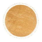 Round High Pile Rug - Lofty Fringe Yellow