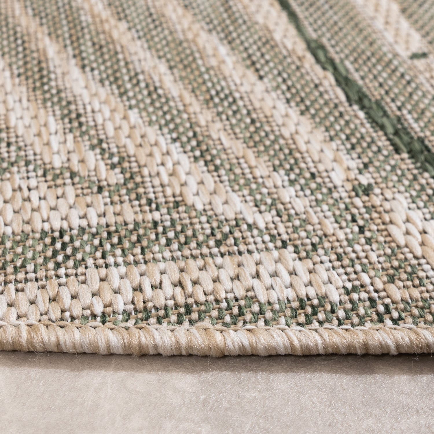 Round Outdoor Rug - Tiga Palm Green
