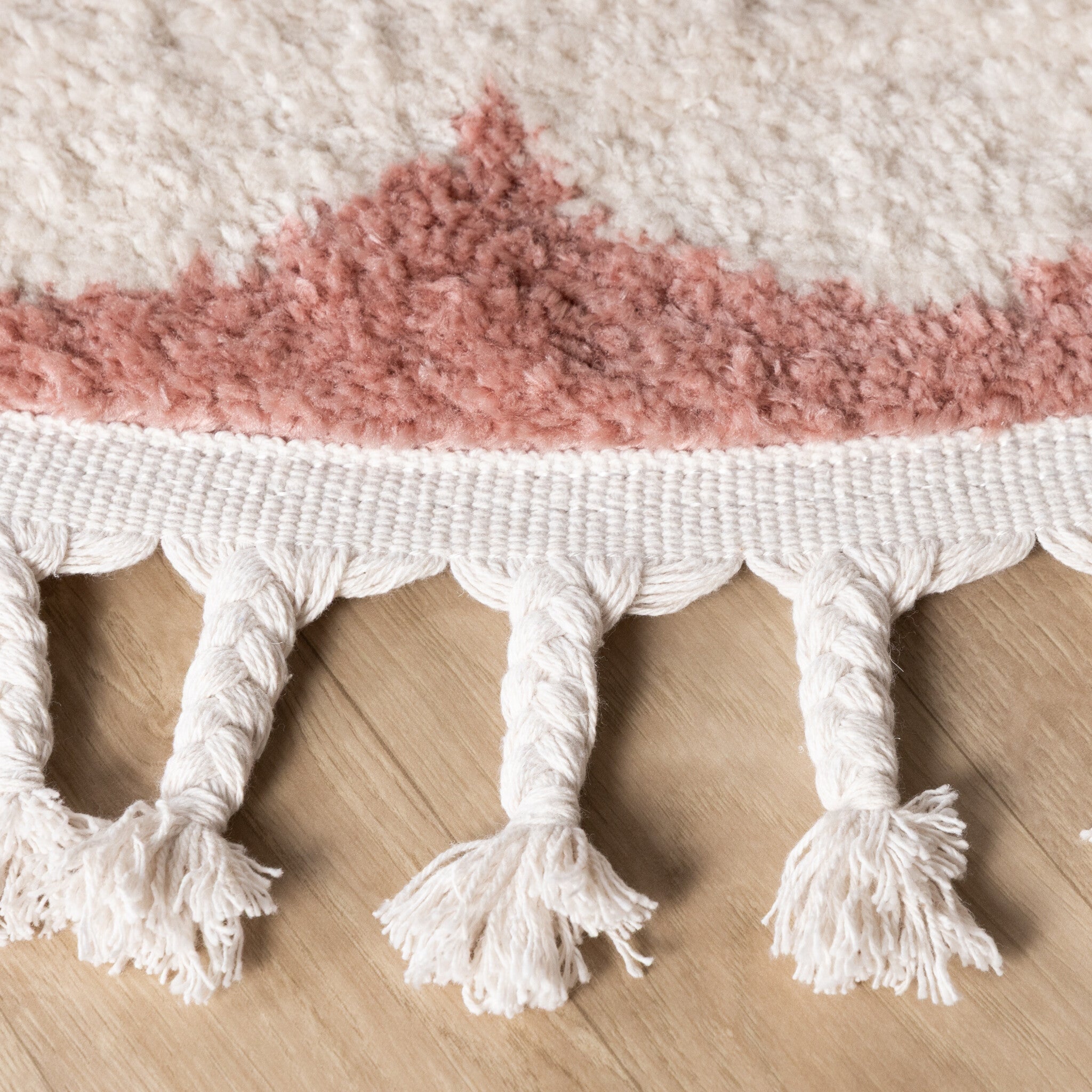 Round washable children's rug - Moos Flower Pink