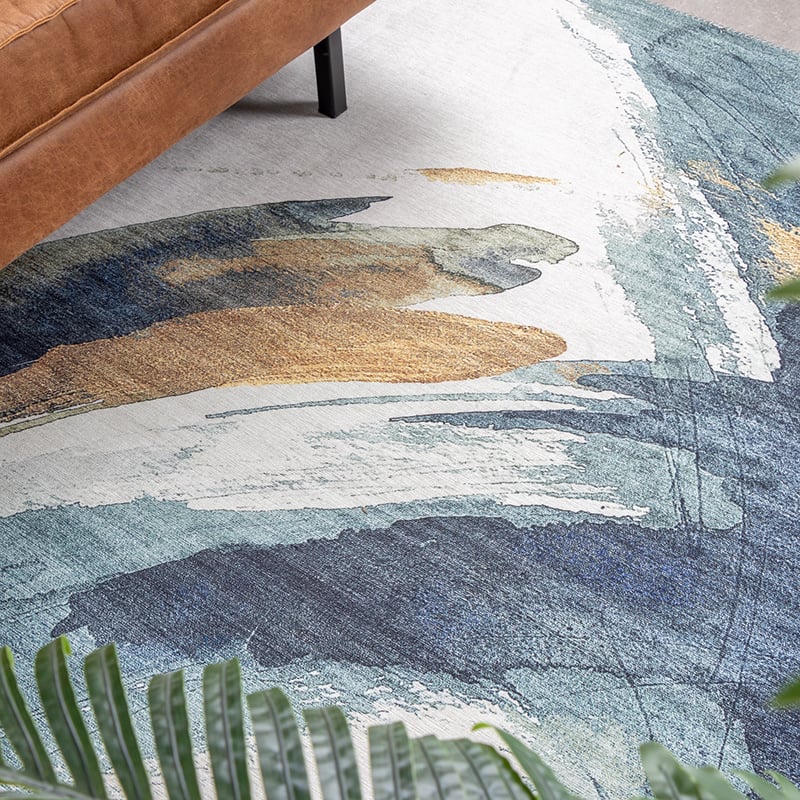 Modern Rug - Strong Brush Blue/Yellow