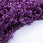 Round High-Pile Floor Rug - Life Purple
