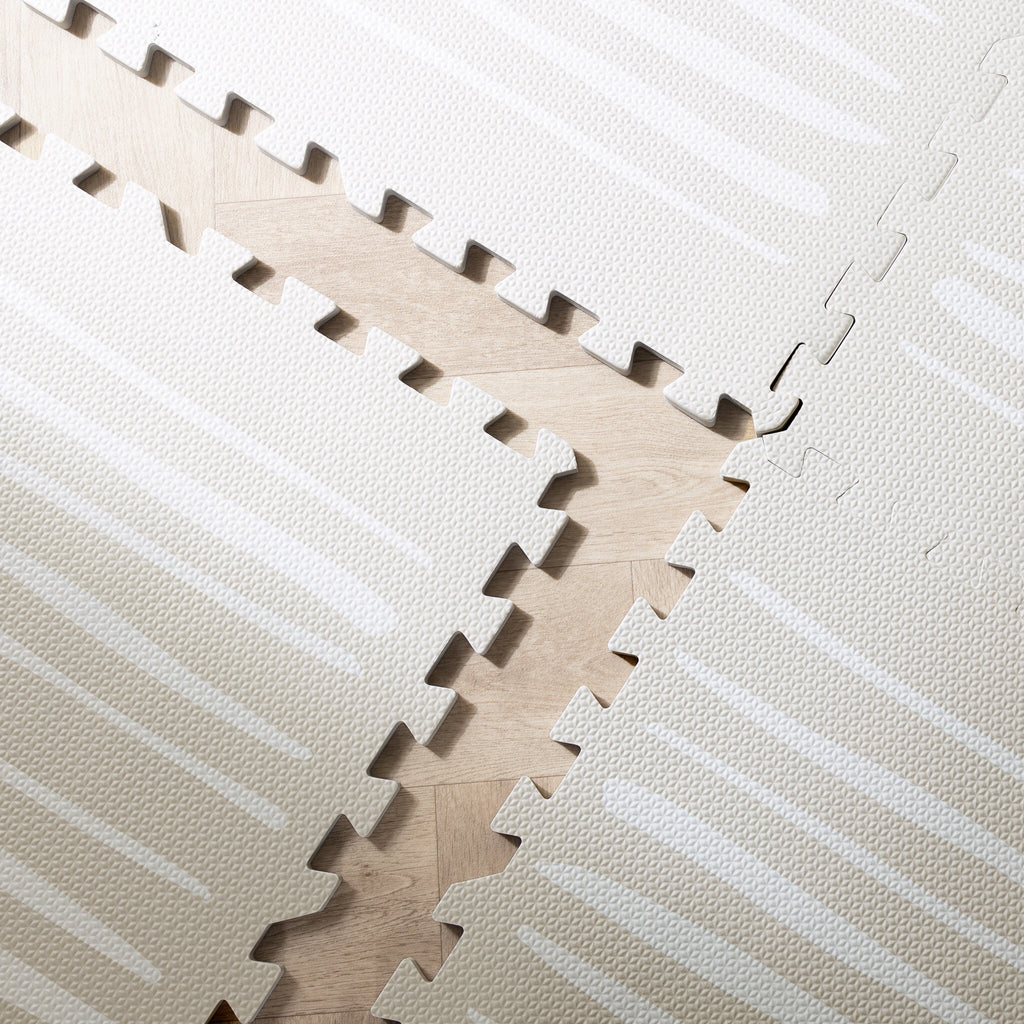 Foam Puzzle Mat – Alfie Stripes Grey/Beige