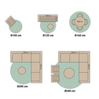 Round Outdoor Rug - Tiga Edge Green