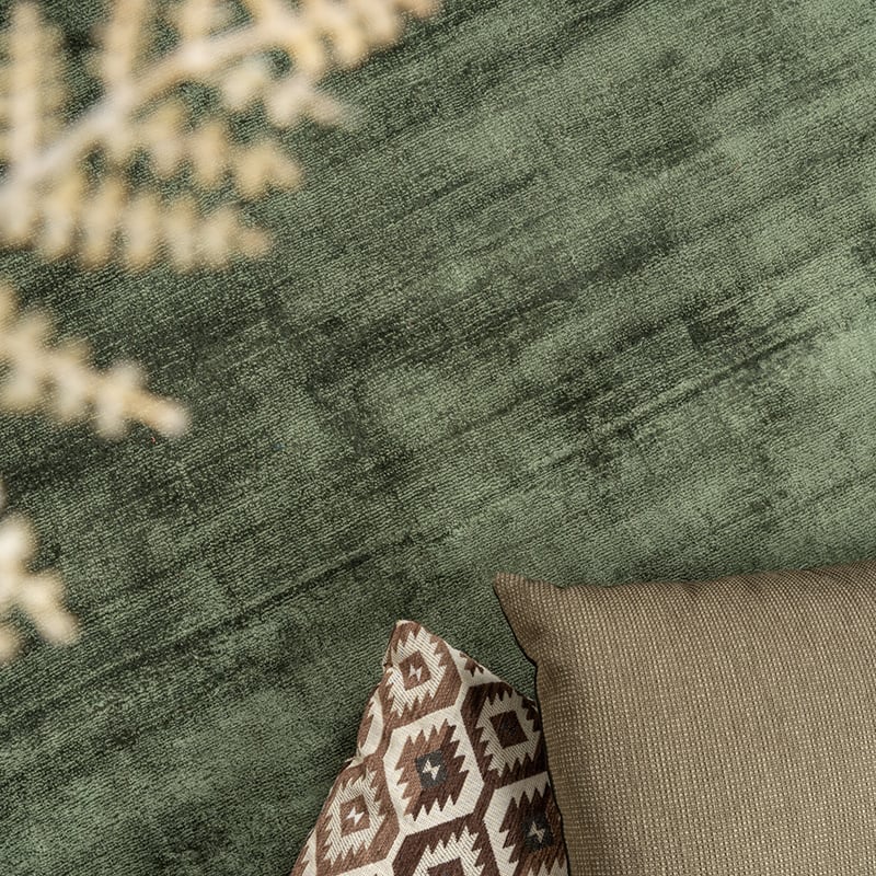 Round Viscose Rug - Pearl Dark Green