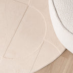 Round Scandinavian Rug - Charm Circles Beige
