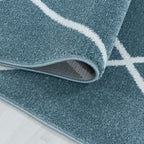 Low-pile floor rug - Smoothly Lines Blue/White