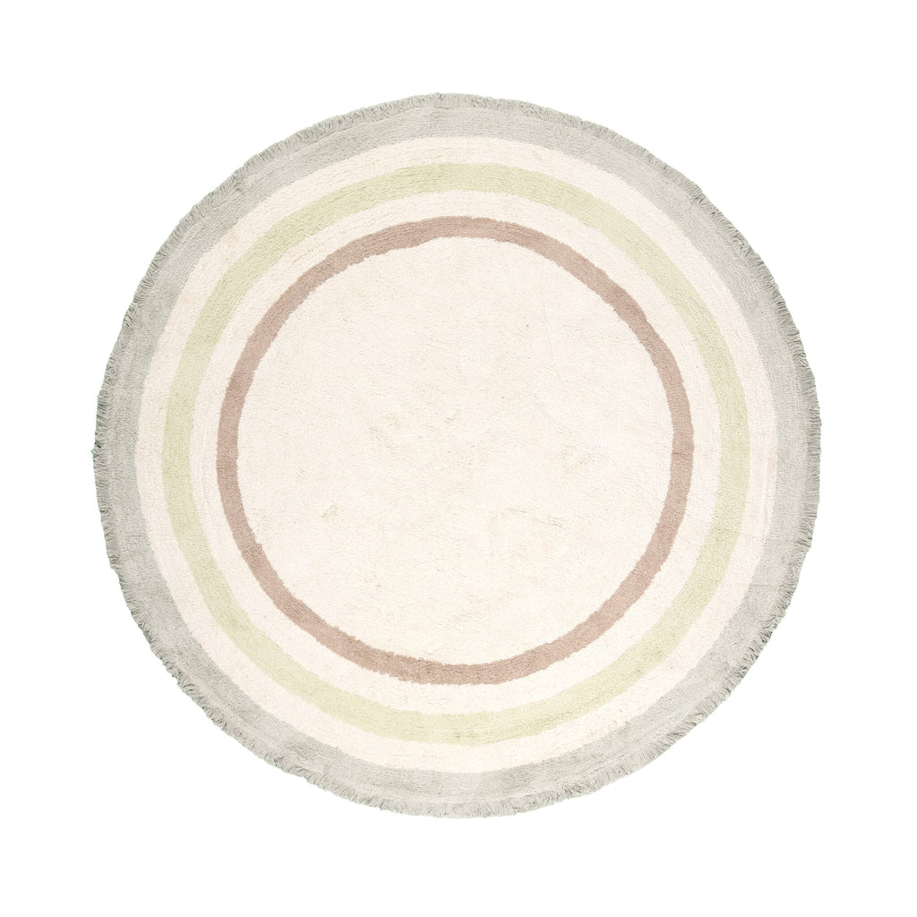 Round washable kids rug - Milo Green