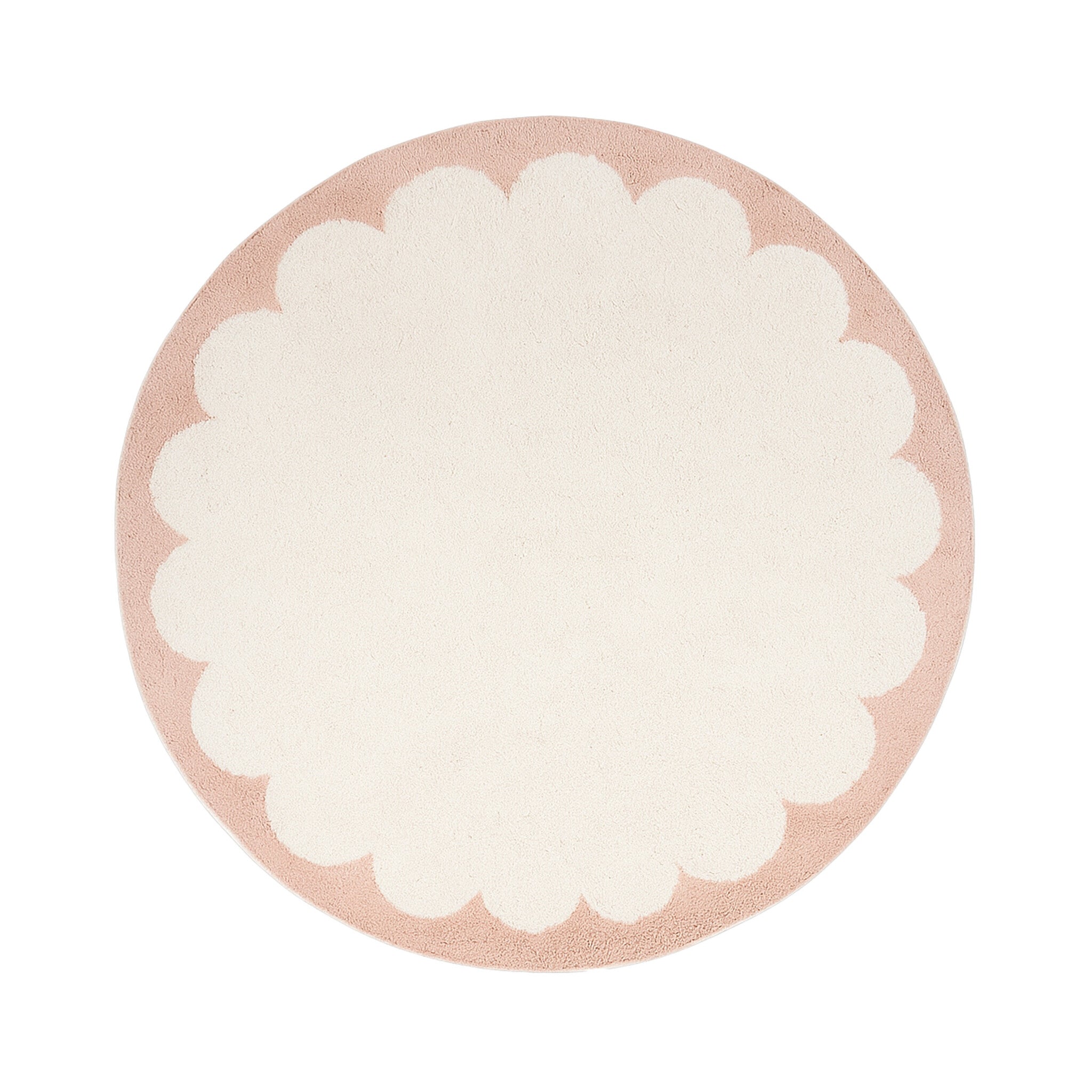 Round Washable Rug – Myrre Pink/White