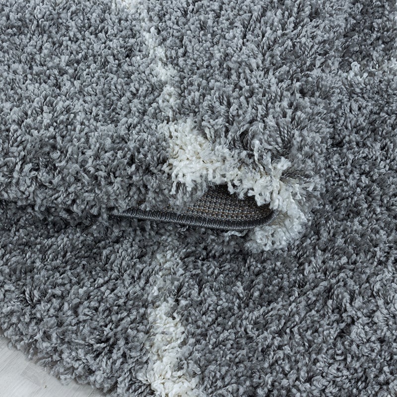 Berber Floor Rug - Agadir Circle Grey/Cream
