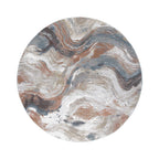 Round Abstract Rug - Xavier Wave Blue/Red
