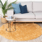 Round High Pile Rug - Lofty Ochre Yellow