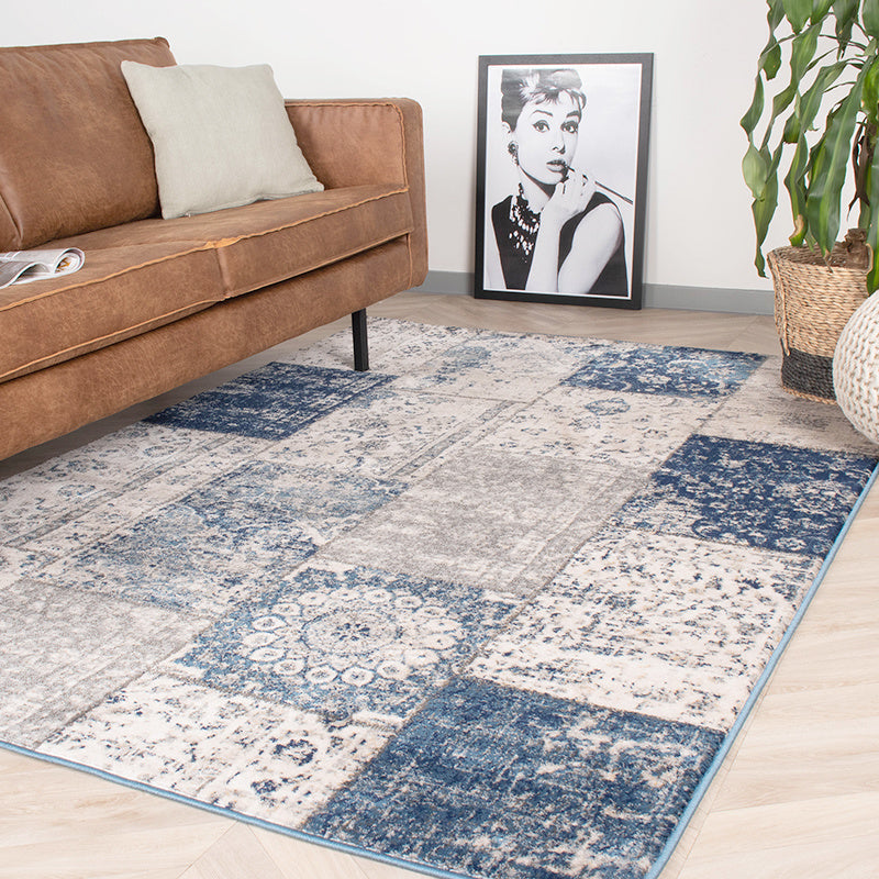 Patchwork Rug - Deep Blue