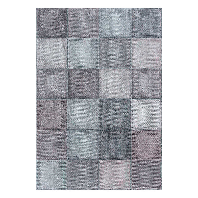 Modern floor rug - Optimism Block Pink/Grey